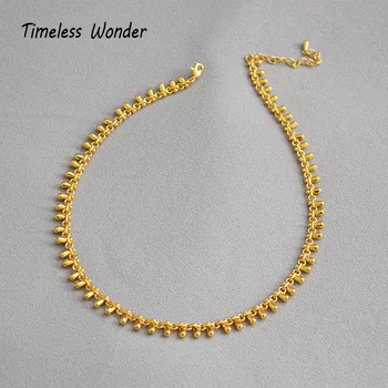 

Timeless Wonder Brass Raindrop Wapped Choker Necklace Women Jewelry Punk Gothic Runway Rare Designer Trendy Vintage Ins 4341