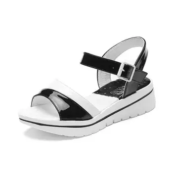 

Summer New Color-matching Thick-soled Women's Sandals In The Heel Wedge Casual Fashion Wild Student Sandals Women Non-slip Shoes