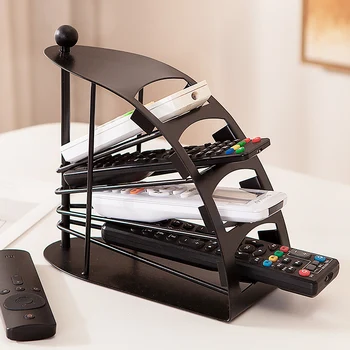 

Metal Material creative home storage rack iron remote control storage box new style desktop remote control rack coating rust-pro