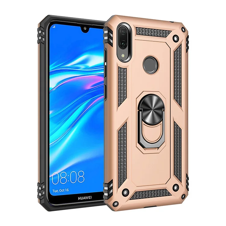 Gold Для huawei Honor 8A роскошный противоударный чехол держатель стенд с металлическим кольцом Чехол Мягкий бампер гибрид чехол для huawei Honor 8a capa - Цвет: Gold