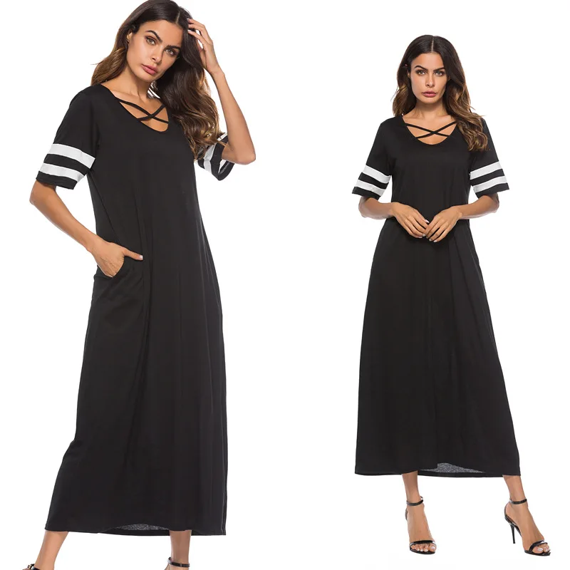 

Plus-sized Loose Casual Pocket Big Hemline Dress Maternity Dress