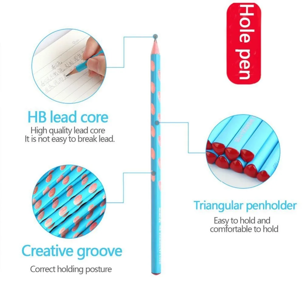 Паз тонкий треугольный деревянный карандаш hb коррекция осанки карандаш школьные офисные канцелярские принадлежности мультфильм здоровый Стандартный Карандаш