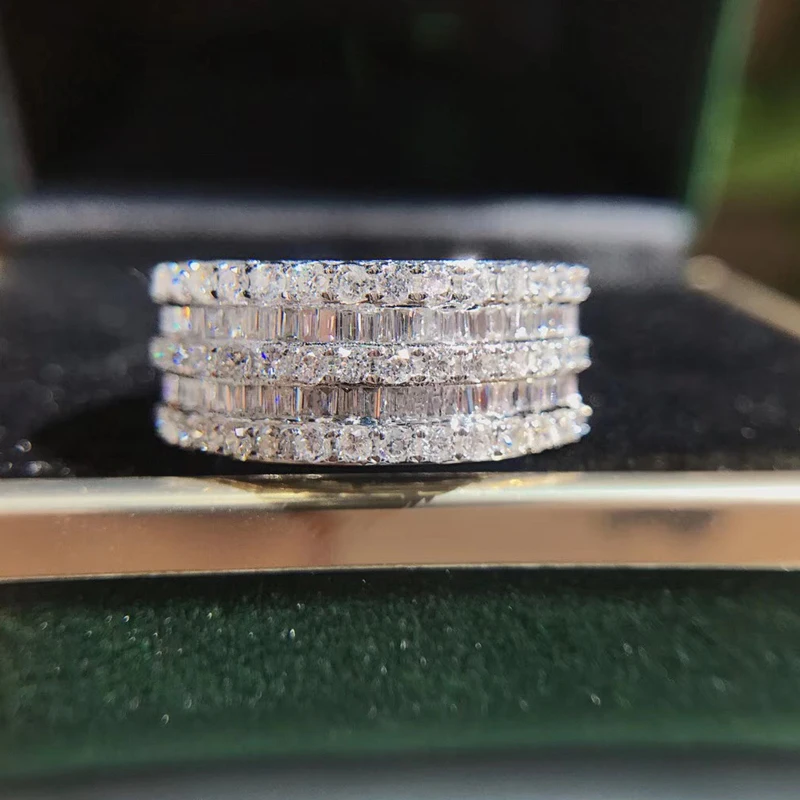 Цельное кольцо из белого золота 18 К 1,0ct с бриллиантами для женщин