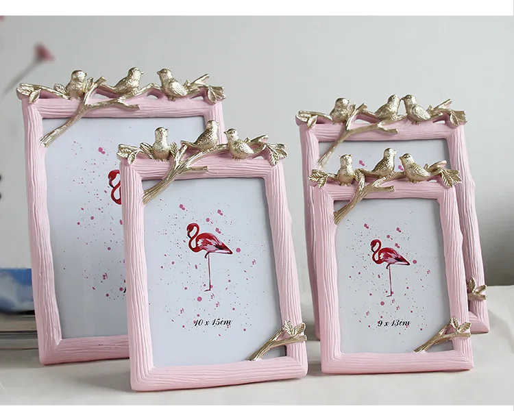 Retro Decoration Crafts Photo Frame Creative Resin Bird&Tree Picture Frame Vintage Photo Frame Wedding Home Decor Ornaments Gift