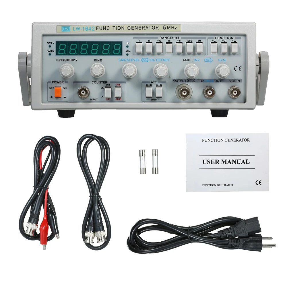 LW-1642 волна цифровой Функция генератор сигналов 0,1 Гц-5 МГц Частота AC 220V