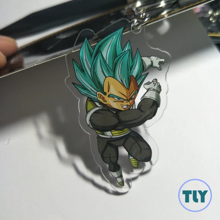 7 Аниме Dragon Ball Сон Гоку акриловый брелок Вегета Torankusu Супер Saiyan Broli смешной кулон брелки llaveros Ювелирные изделия Подарки - Цвет: 7