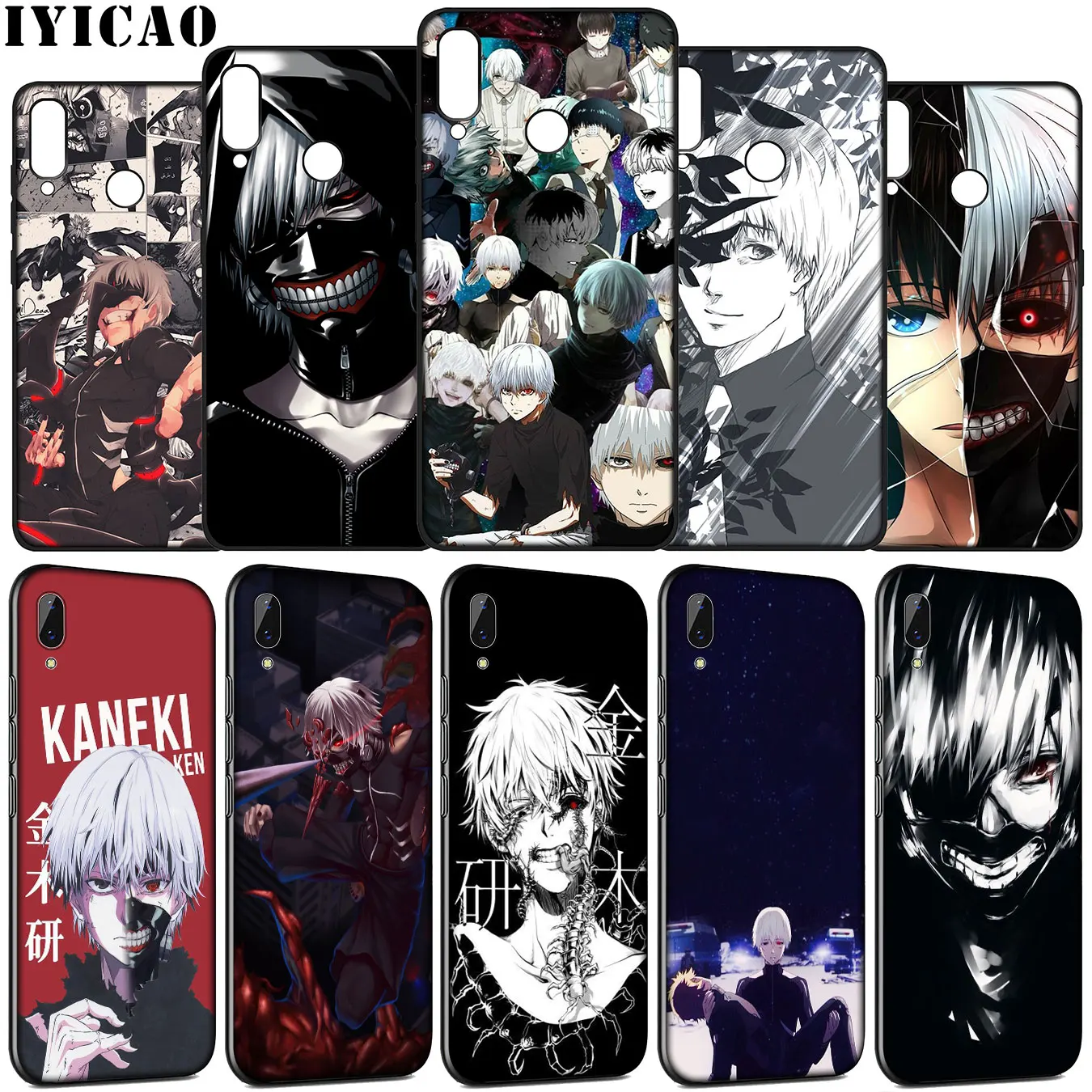 IYICAO Tokyo Ghoul Cartoon Soft Silicone Case for Huawei Y9 Y7 Y6 Prime 2019 Honor view 20 8C 8X 8 9 9X 10 Lite 7C 7X 7A Pro | Мобильные