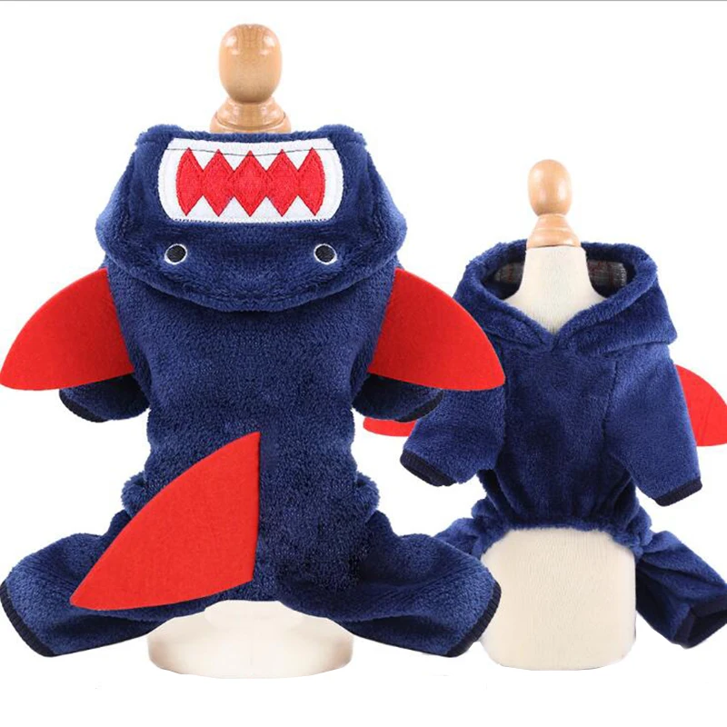 Funny Cartoon Shark Costume Dog Coat