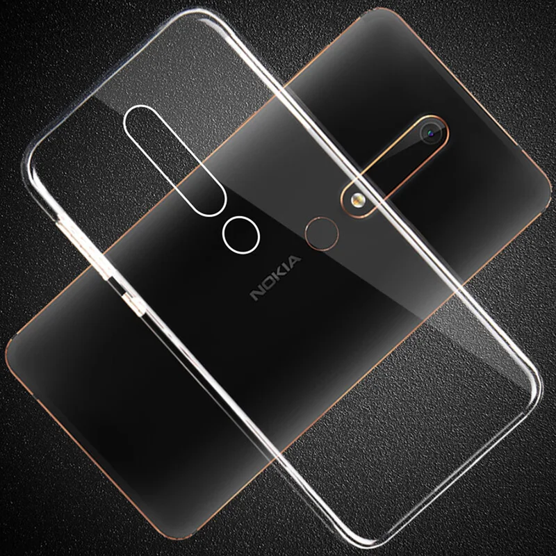 Прозрачный ТПУ чехол для Nokia 6 Nokia 6,1 Мягкая тонкая задняя крышка Nokia6 TA-1016 TA-1043 TA-1045 TA-1050 TA-1054 TA-1068 TA