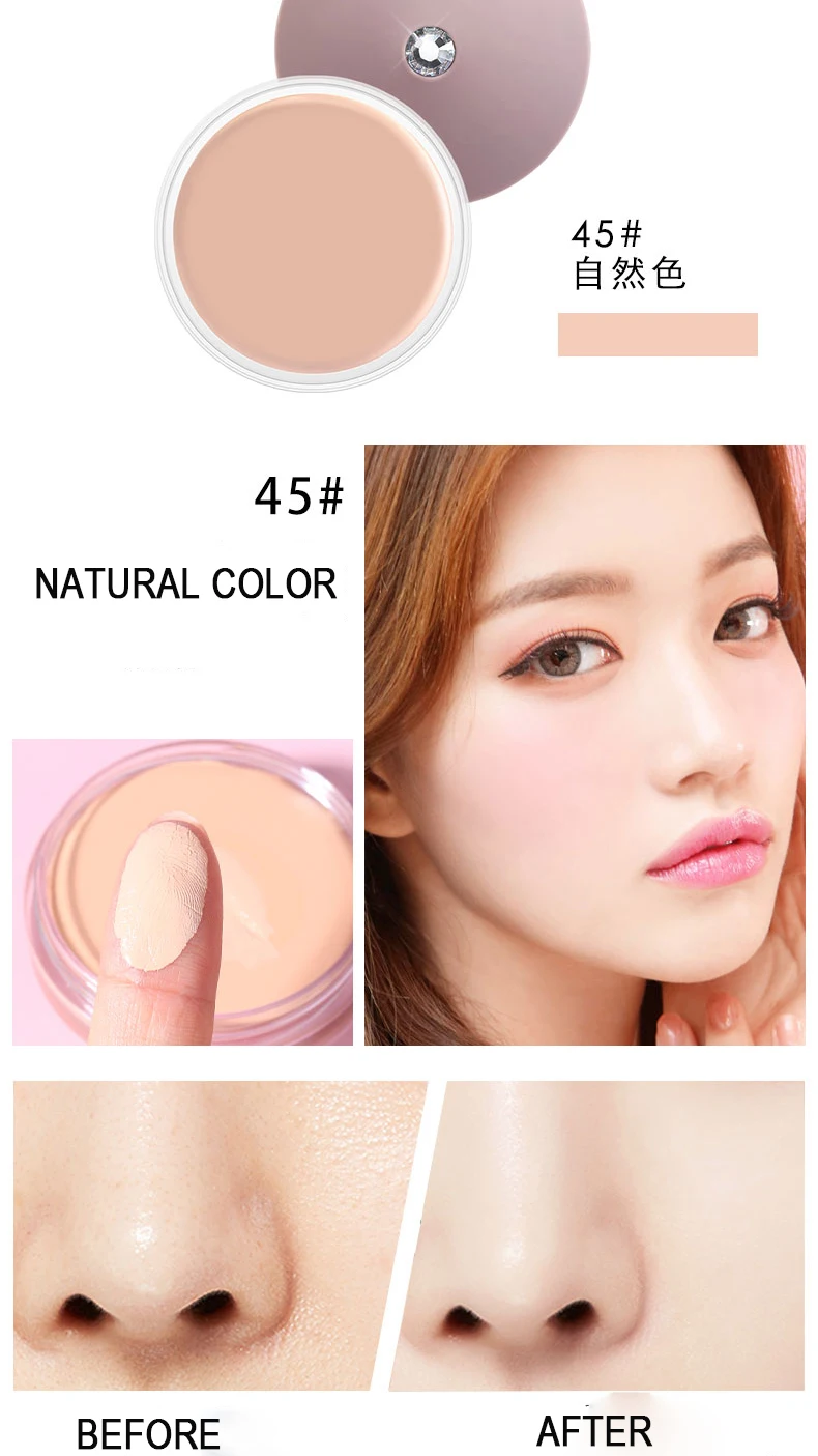 45natural color Профессиональный Полный охват контур консилер, база под макияж крем Скрыть Пятна для лица и глаз карандаш для губ, Длительное Действие, плавное увлажнение - Цвет: 45natural color