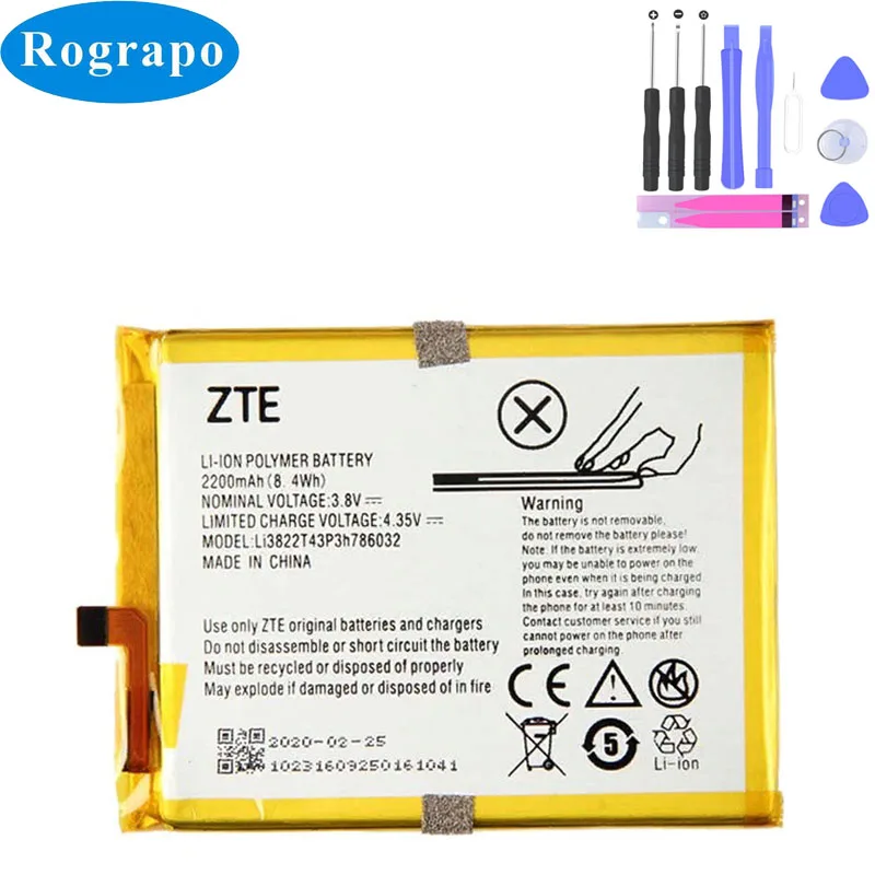2200 мАч Li3822T43P3h786032 запасная батарея для ZTE Blade V6 D6 X7 Orbic RC 501L Baterij Мобильный телефон