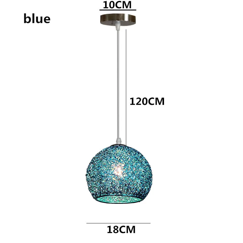 Современный крепкий Алюминиевый шар, подвесной светильник, винтажный светодиодный светильник для столовой, бара, магазина, украшения, внутреннее освещение, AC110-265V - Цвет корпуса: 0 blue