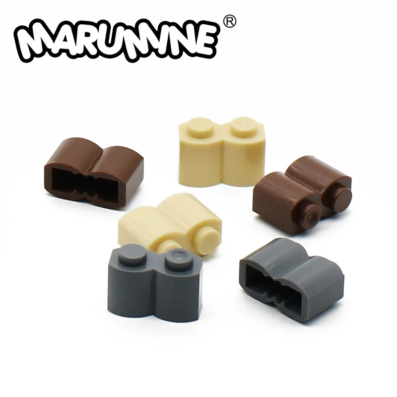 MARUMINE modificado 1x2 Log con onda 50 unids/lote ladrillos de ensambles partículas clásico piezas de bloques de construcción 30136 juguetes para los niños