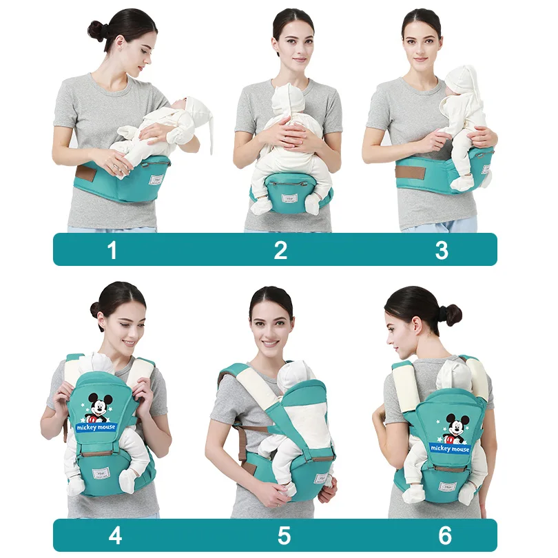 Дисней от 0 до 36 месяцев дышащий фронтальная детская переноска 4 в 1 младенческий Удобный слинг рюкзак сумка обертывание Детские переноски