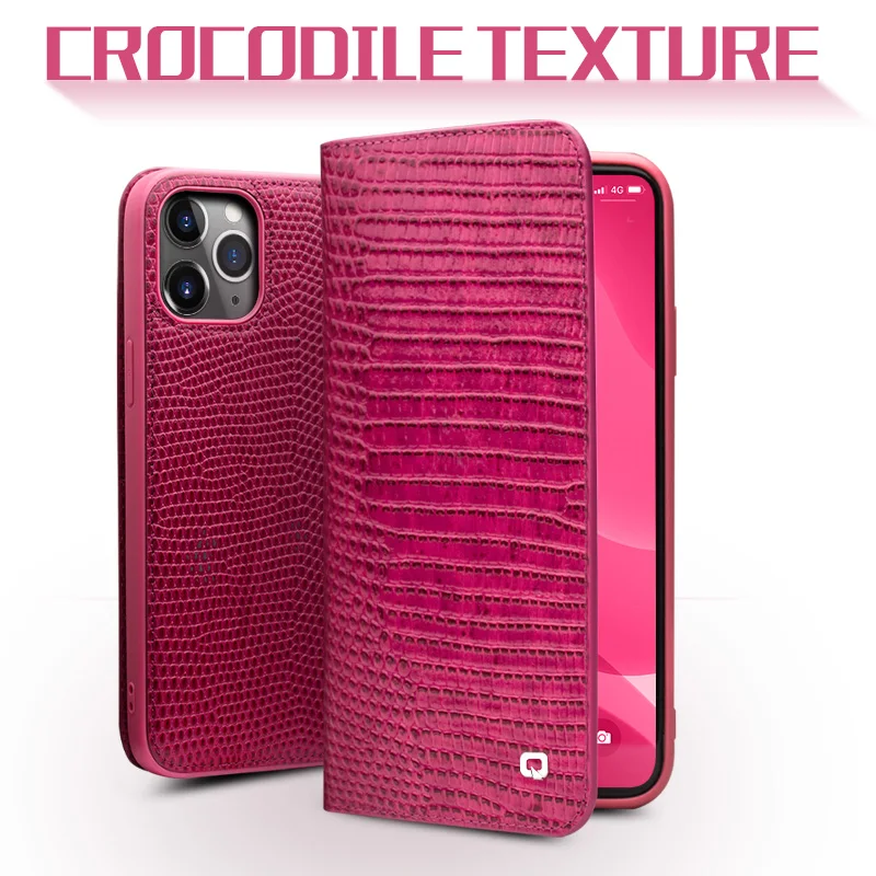 

QIALINO Luxury Genuine Leather Cover for Apple iPhone 12 Pro Max Protective Case with Card Slot for Women for iPhone 12 Mini
