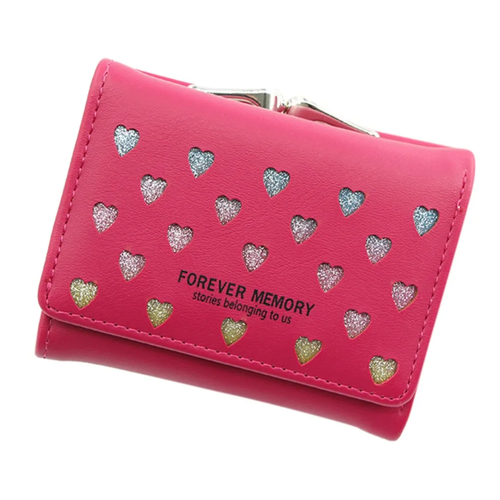 Hot Pink CONEED женский кошелек, модные женские кошельки, милые женские кошельки и кошельки с цветочным принтом, кожаная одноцветная сумочка - Цвет: Hot Pink