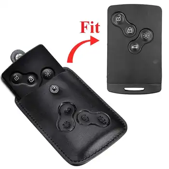

Car Key Cover Case Holder Key Shell with Keychain 4 Button Leather For Renault Clio Scenic Megane Duster Sandero Captur Twingo