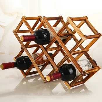 

Quality Wooden Wine Bottle Holders Creative Practical Collapsible Living Room Decorative Cabinet Red Wine Display Storage Racks