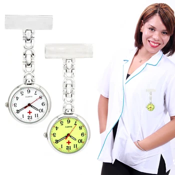 

Nurse Quartz Chest Pocket Watch Vintage Portable Simple Round Dial Pendant IK88