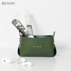 Desktop Large Storage Box Leather Key Plate Home Decoration Dice Plate Key Wallet Coin PU leather folding Storage Box wholesale