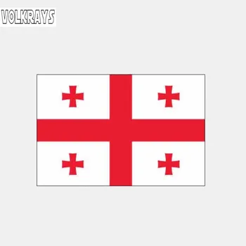 

Volkrays Creative Car Sticker Georgian Flag Helmet Accessories Reflective Waterproof Sunscreen Cover Scratches PVC Decal,5cm*9cm