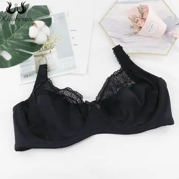 

Xiushiren Women Ultra Thin Bra Full Coverage Sexy Lingerie Soft Lace Unlined Brassiere Minimizer Bh Plus Size D E F Cup
