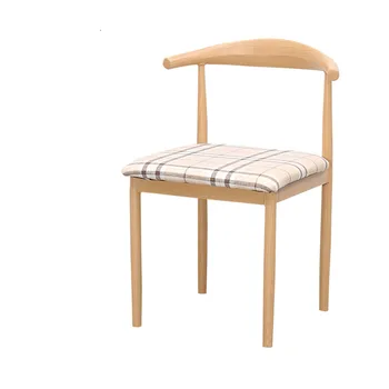 

Nordic dining chair home simple iron horn chair imitation solid wood back stool tea shop theme restaurant tables and chairs