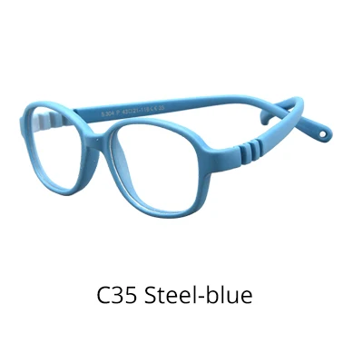 Солнцезащитные очки для детей, анти-синий светильник, блокировка, детские очки для девочек, оптическая оправа, прозрачные линзы, UV400, антибликовый фильтр, 0-4 - Цвет линз: Steel-blue