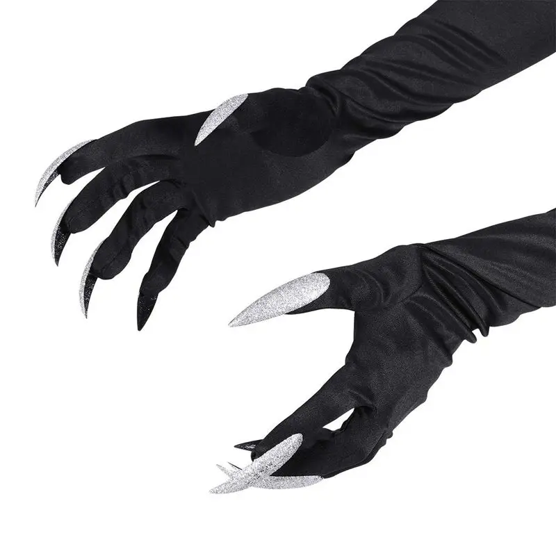 NEW-Halloween Costume Gloves with Nails Fingernails Gloves Claws
