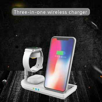 

3 In 1 Qi Wireless Charger for IPhone 11 Pro Max X Airpods 15W Fast Wireless Charging Pad Induction Apple Watch Wirless Charger