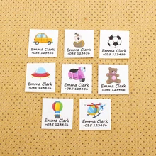 96 Custom Iron Labels, Clothing Labels Made, Logo or Text, personalized name tags for children, iron on (TB0083) 96 custom logo labels children s clothing tags name tags white organic cotton labels animal decorative labels