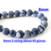 4mm 6mm 8mm 10mm Natural Volcanic Stone Navy white Stone Round beads For jewelry making Wholesale and Retail ► Photo 2/5