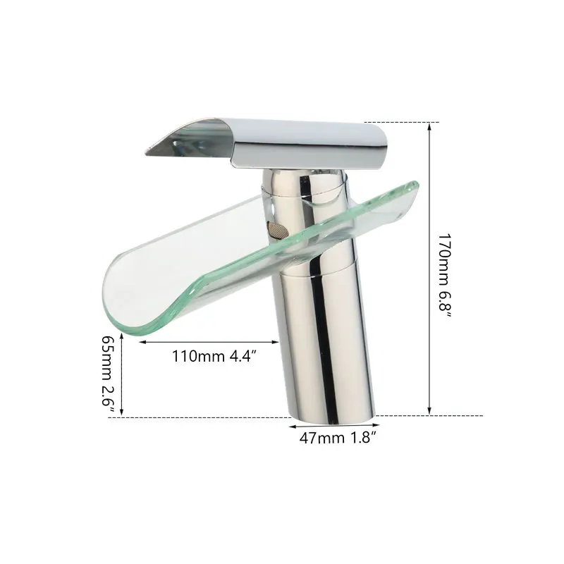 Смеситель для ванной комнаты из латуни и стекла, хромированные и прозрачные краны для раковины с одним отверстием, смесители для горячей и холодной воды
