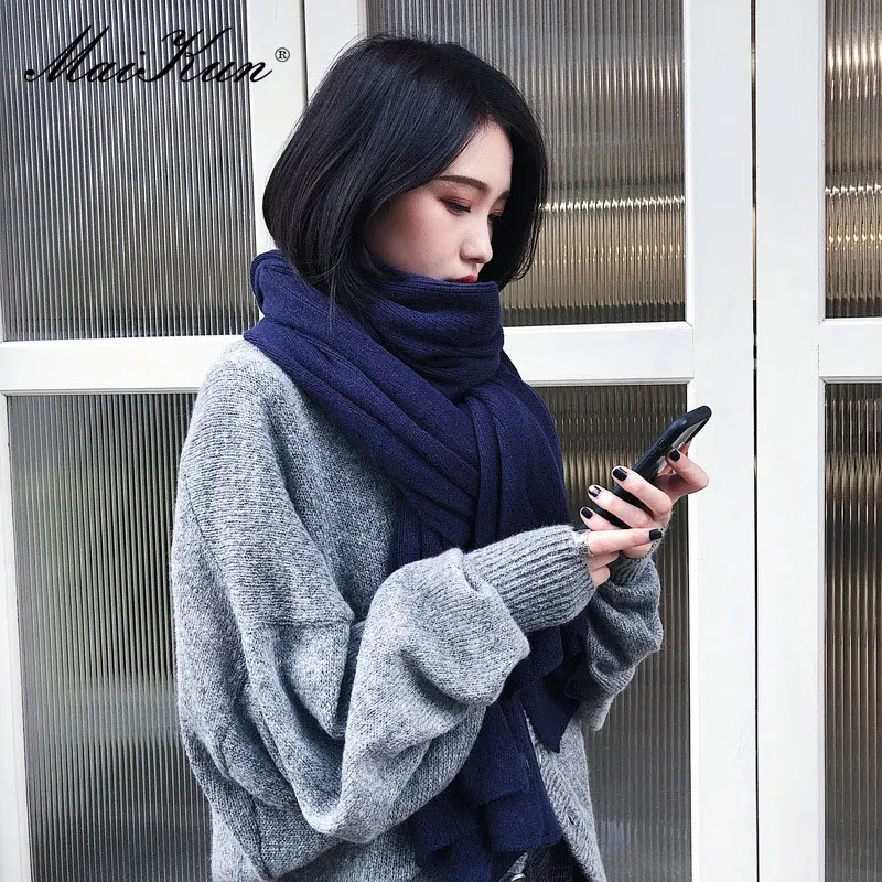 Cashmere Scarf Printed Scarf Knitted Scarves Neck Gaiter Scarf Knitted Scarf Silk Scarf Tactical Scarf Square Scarf Neck Warmer Scarf Gradient Scarf Maikun Thick Warm Scarf For Women