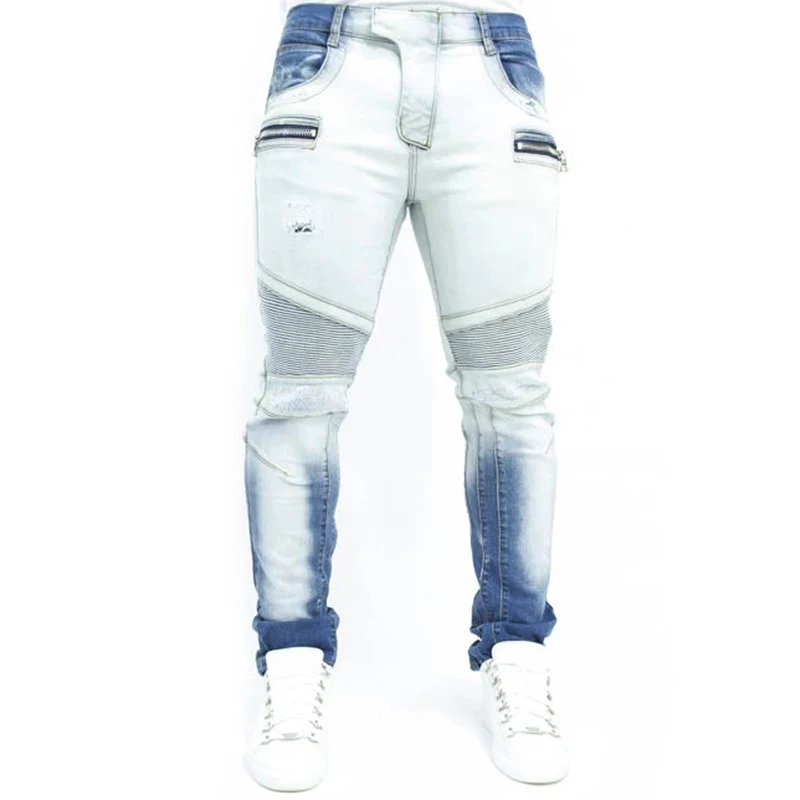 

Plus size 4xl 5xl Men Jeans Denim Pants 2020 Autumn Slim Bottoms Pant Male Patchwork Denim Jeans Pencil Trousers Mens clothing