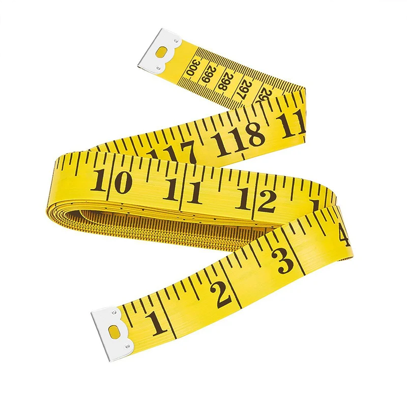 

1.5/3 M Sewing Soft Ruler Measure White Yellow Double-sided Scale Tape Sewing Garment PCV Plastic 1pc Body Measurement Ruler G