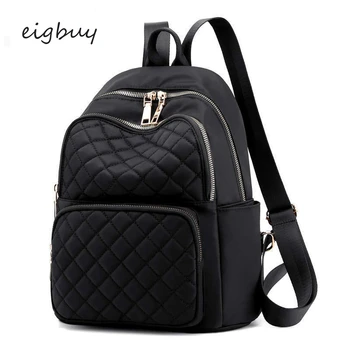

Both Shoulders Backpack Woman 2019 All-match Lingge Nylon Canvas Woman Package Ancient Means A Bag Both Shoulders Package