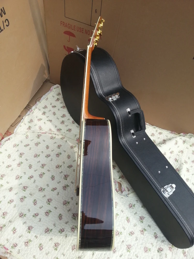 Акустическая гитара "Sunburst" Закат Акустическая Электрогитара круглый корпус D Классическая акустическая гитара твердый верх