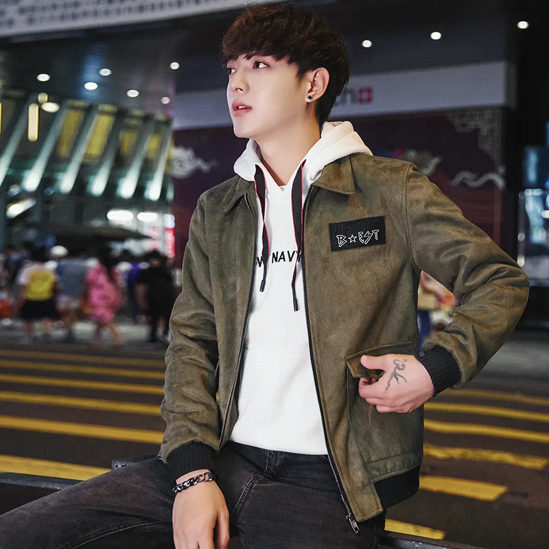 

2019 Spring And Autumn Slim Fit Thin Coat Fashion Students Gown Cool Fat MEN'S Jacket Handsome MEN'S Coat