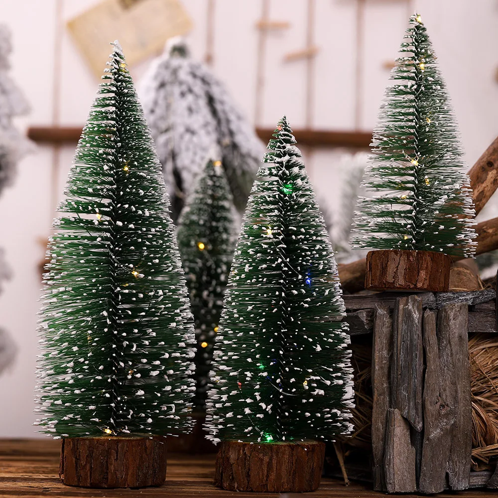 

19 Years New Products Christmas Decorations Mini Shining Christmas Small Tree Bar Counter Decoration Desktop Ornament Stained Wh