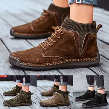 Мужская обувь; армейские ботинки в стиле ретро; мужская повседневная обувь; дышащие носки; рабочие ботинки локомотива; Замшевые мужские ботильоны; обувь на шнуровке