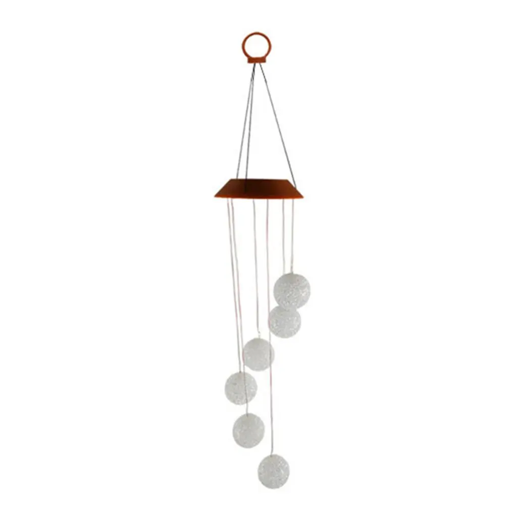 

Color-Changing LED Solar Powered Wind Chimes Crystal Ball Outdoor Decoration Solar Wind Ring Light Yard Garden Decorations