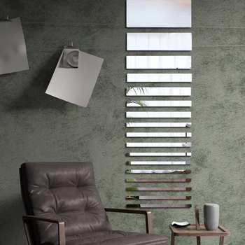 

European Combination Self-adhesive 3d Strip Mirror Sliver Wall Sticker Acrylic Living Room Background Wall Decoration Painting