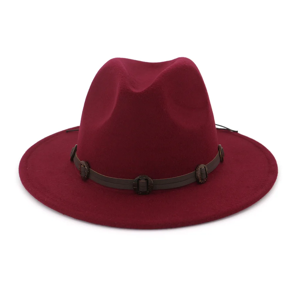 Национальный стиль Fedora шляпы для женщин Имитация шерстяные мягкие шляпы Панама фетровая шляпа зимние джазовые шляпы Trilby Chapeau Femme шапки AD0869