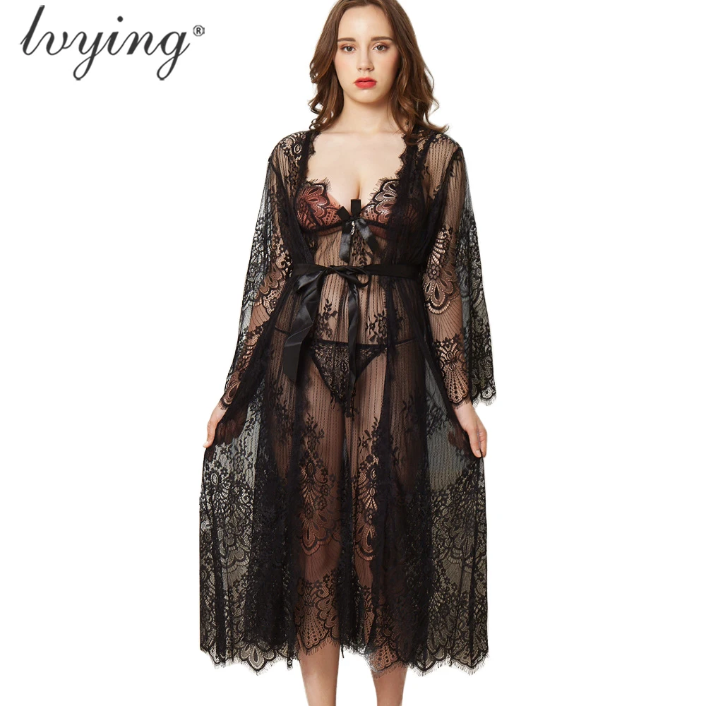 

Women Pajama Sets Bathrobe Sleepwear Sexy Lace Night Dress Female Lingerie Nightie Silk Robe Sets Nightwear Nightgown Suits