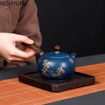 

Japanese Ceramic Teapot side handle Tea pot Handmade Vintage porcelain Teaware kettle Tea ceremony supplies 220ml