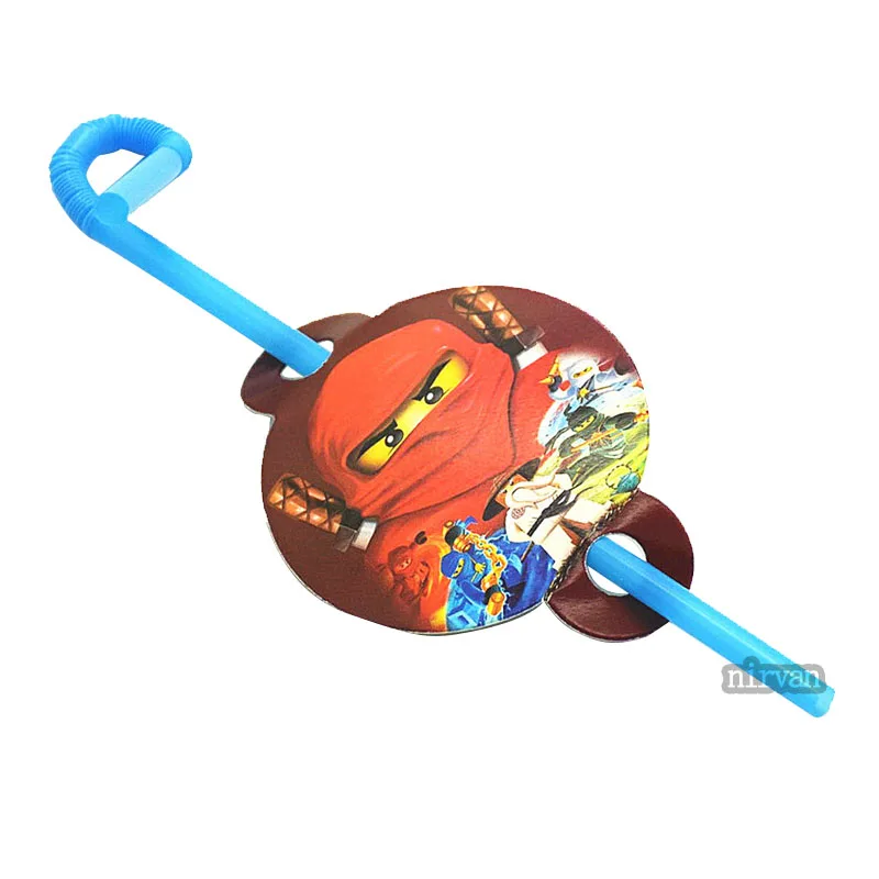Одноразовые столовые приборы набор тарелок+ чашки+ Соломинки Прохладный ninjago мультфильм День Рождения Праздновать украшения мальчики душ принадлежности