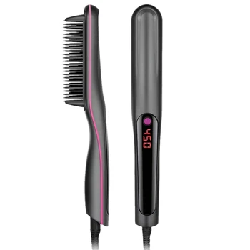 

Hair Straightener Brush,Lonic-2-In-1 Straightening Brush Iron with Anti-Scald Feature, Auto Temperature Lock and Auto-Off Functi