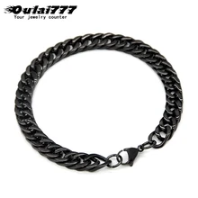 Oulai777, мужские браслеты из нержавеющей стали, подарки для мальчика, кубинские звенья, цепочка на руку, персонализированные хип-хоп рок, мужские аксессуары,, простые