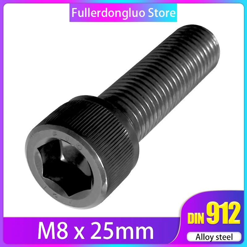 M8x25mm ISO 4762 с шестигранным приводом класса 12,9 с черной оксидной отделкой из легированной стали винт с заглушкой(Pkg 19, M8x25mm